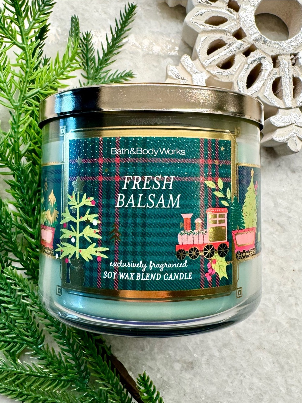 New Bath & Body Works 3-Wick Fresh Balsam Candle 14.5oz Christmas Winter Scent